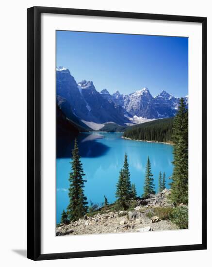 Lake Moraine, Valley of the Ten Peaks, Banff National Park, Alberta, Canada-Hans Peter Merten-Framed Photographic Print