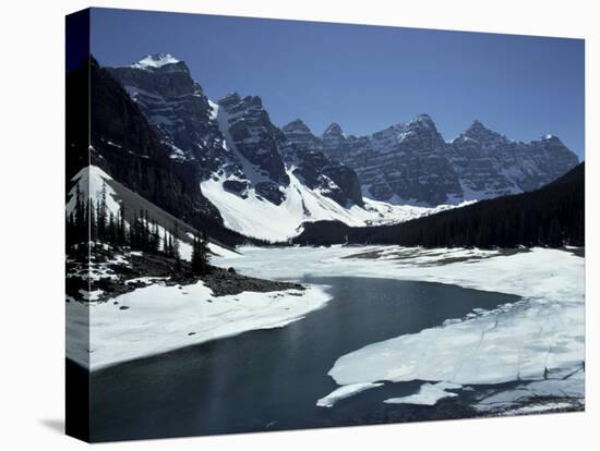 Lake Morraine, Banff National Park, Unesco World Heritage Site, Alberta, Rockies, Canada-Julian Pottage-Stretched Canvas