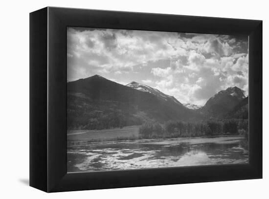 Lake & Mountain View Rocky Mountain National Park-Ansel Adams-Framed Mini Poster