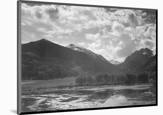 Lake & Mountain View Rocky Mountain National Park-Ansel Adams-Mounted Mini Poster