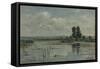 Lake Near Loosdrecht-Willem Roelofs-Framed Stretched Canvas