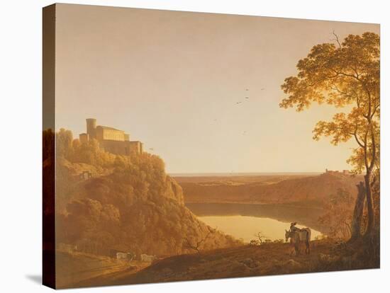 Lake Nemi at Sunset, C.1790-Joseph Wright of Derby-Stretched Canvas