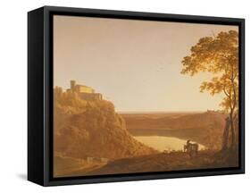 Lake Nemi at Sunset, C.1790-Joseph Wright of Derby-Framed Stretched Canvas