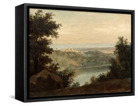 Lake Nemi, in the Background the City of Genzano, Late 18th-Early 19th Century-Pierre Henri de Valenciennes-Framed Stretched Canvas