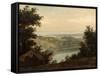 Lake Nemi, in the Background the City of Genzano, Late 18th-Early 19th Century-Pierre Henri de Valenciennes-Framed Stretched Canvas