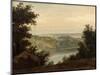 Lake Nemi, in the Background the City of Genzano, Late 18th-Early 19th Century-Pierre Henri de Valenciennes-Mounted Giclee Print