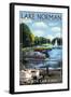 Lake Norman, North Carolina - Boating Scene-Lantern Press-Framed Art Print