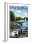 Lake Norman, North Carolina - Boating Scene-Lantern Press-Framed Art Print