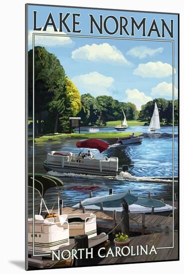 Lake Norman, North Carolina - Boating Scene-Lantern Press-Mounted Art Print