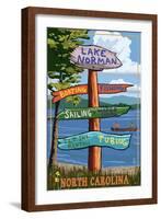 Lake Norman, North Carolina - Destination Sign-Lantern Press-Framed Art Print