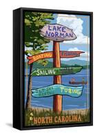 Lake Norman, North Carolina - Destination Sign-Lantern Press-Framed Stretched Canvas