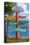 Lake Norman, North Carolina - Destination Sign-Lantern Press-Stretched Canvas