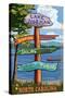 Lake Norman, North Carolina - Destination Sign-Lantern Press-Stretched Canvas