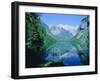 Lake 'Obersee' and ' Watzmann' mountain, Bavaria, Berchtesgarden, Germany-Herbert Kehrer-Framed Premium Photographic Print