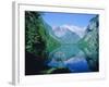 Lake 'Obersee' and ' Watzmann' mountain, Bavaria, Berchtesgarden, Germany-Herbert Kehrer-Framed Photographic Print