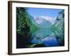 Lake 'Obersee' and ' Watzmann' mountain, Bavaria, Berchtesgarden, Germany-Herbert Kehrer-Framed Photographic Print