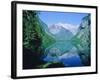 Lake 'Obersee' and ' Watzmann' mountain, Bavaria, Berchtesgarden, Germany-Herbert Kehrer-Framed Photographic Print