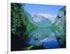Lake 'Obersee' and ' Watzmann' mountain, Bavaria, Berchtesgarden, Germany-Herbert Kehrer-Framed Photographic Print