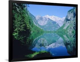 Lake 'Obersee' and ' Watzmann' mountain, Bavaria, Berchtesgarden, Germany-Herbert Kehrer-Framed Photographic Print