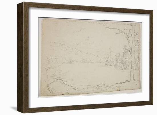 Lake of Dead Trees, Catskill, 1825 (Graphite Pencil on Off-White Paper)-Thomas Cole-Framed Giclee Print