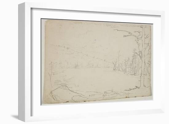 Lake of Dead Trees, Catskill, 1825 (Graphite Pencil on Off-White Paper)-Thomas Cole-Framed Giclee Print