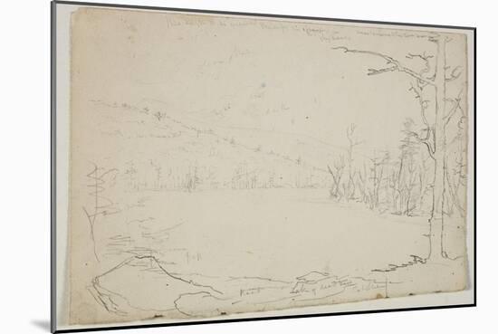 Lake of Dead Trees, Catskill, 1825 (Graphite Pencil on Off-White Paper)-Thomas Cole-Mounted Giclee Print
