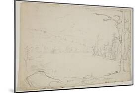 Lake of Dead Trees, Catskill, 1825 (Graphite Pencil on Off-White Paper)-Thomas Cole-Mounted Giclee Print