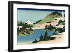 Lake of Hakone in Sagami Province-Katsushika Hokusai-Framed Art Print