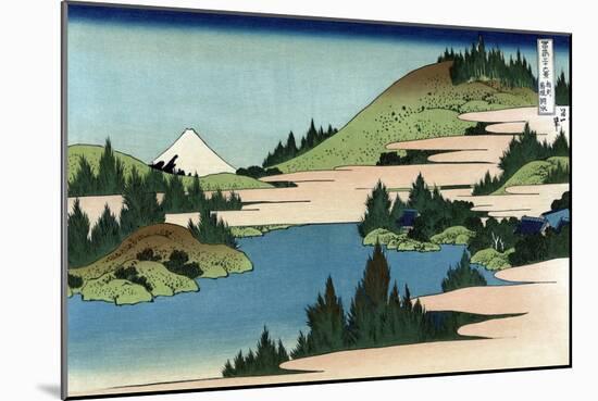 Lake of Hakone in Sagami Province-Katsushika Hokusai-Mounted Art Print