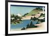 Lake of Hakone in Sagami Province-Katsushika Hokusai-Framed Premium Giclee Print