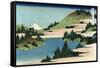 Lake of Hakone in Sagami Province-Katsushika Hokusai-Framed Stretched Canvas