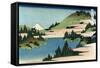 Lake of Hakone in Sagami Province-Katsushika Hokusai-Framed Stretched Canvas