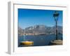 Lake of Lecco, a branch of Lake Como in the southern Alps with the city of Lecco in the background,-Alexandre Rotenberg-Framed Photographic Print