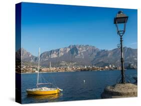 Lake of Lecco, a branch of Lake Como in the southern Alps with the city of Lecco in the background,-Alexandre Rotenberg-Stretched Canvas