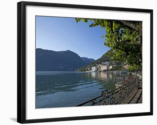 Lake of Lugano, Lugano, Canton Tessin, Switzerland, Europe-Angelo Cavalli-Framed Photographic Print