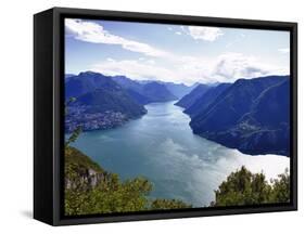 Lake of Lugano, Lugano, Canton Tessin, Switzerland, Europe-Angelo Cavalli-Framed Stretched Canvas