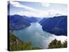 Lake of Lugano, Lugano, Canton Tessin, Switzerland, Europe-Angelo Cavalli-Stretched Canvas