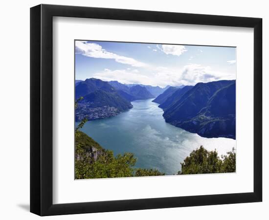 Lake of Lugano, Lugano, Canton Tessin, Switzerland, Europe-Angelo Cavalli-Framed Photographic Print