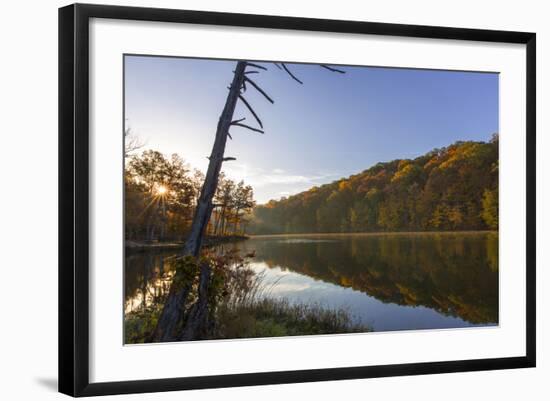 Lake Ogle in Autumn in Brown County State Park, Indiana, USA-Chuck Haney-Framed Photographic Print