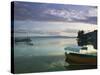 Lake Ohrid Harbor and Water Taxi, Macedonia-Walter Bibikow-Stretched Canvas
