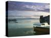 Lake Ohrid Harbor and Water Taxi, Macedonia-Walter Bibikow-Stretched Canvas