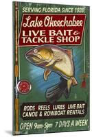 Lake Okeechobee, Florida - Tackle Shop-Lantern Press-Mounted Art Print