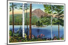 Lake Onawa, Maine, View of Borestone Mountain and the Lake-Lantern Press-Mounted Art Print