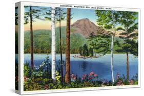 Lake Onawa, Maine, View of Borestone Mountain and the Lake-Lantern Press-Stretched Canvas