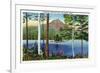 Lake Onawa, Maine, View of Borestone Mountain and the Lake-Lantern Press-Framed Premium Giclee Print