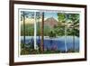 Lake Onawa, Maine, View of Borestone Mountain and the Lake-Lantern Press-Framed Premium Giclee Print