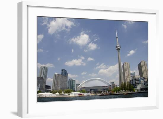 Lake Ontario City Skyline, Cn Tower, Rogers Centr, Toronto, Ontario, Canada-Cindy Miller Hopkins-Framed Photographic Print