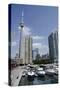 Lake Ontario City Skyline View from Marina, Toronto, Ontario, Canada-Cindy Miller Hopkins-Stretched Canvas