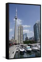 Lake Ontario City Skyline View from Marina, Toronto, Ontario, Canada-Cindy Miller Hopkins-Framed Stretched Canvas