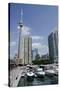 Lake Ontario City Skyline View from Marina, Toronto, Ontario, Canada-Cindy Miller Hopkins-Stretched Canvas